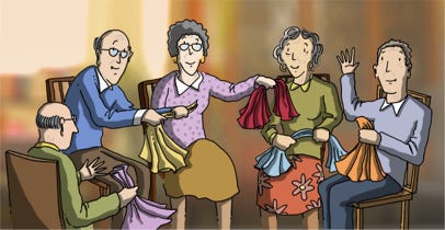 Illustration zum Thema Altenpflege